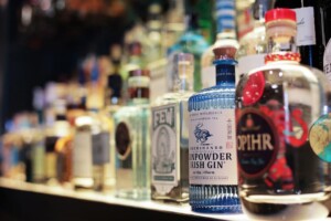 liquor bottles