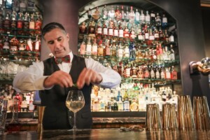 Bartender creating a drink